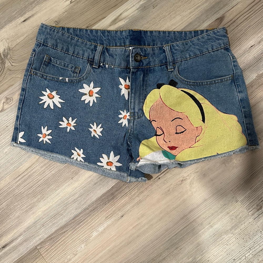Disney Alice in Wonderland painted shorts